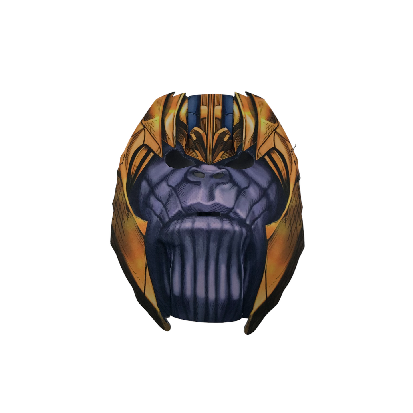 George Thanos Costume Age 7-8 Golden and Blue Onesie Glove and Mask