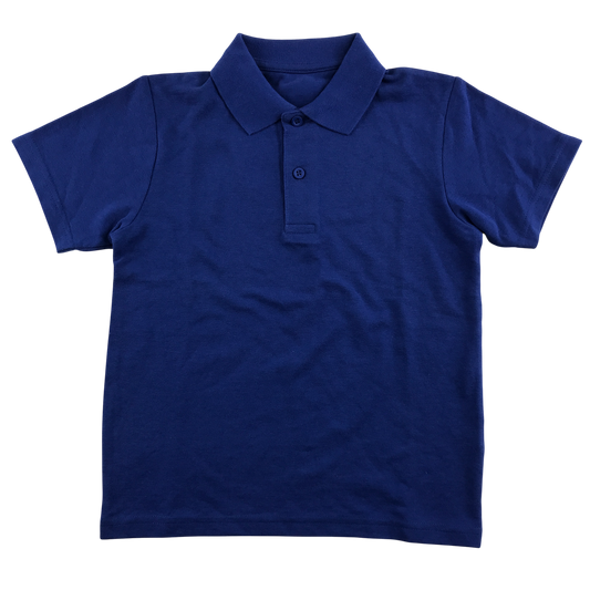 6-7 years royal blue unisex school polo shirt