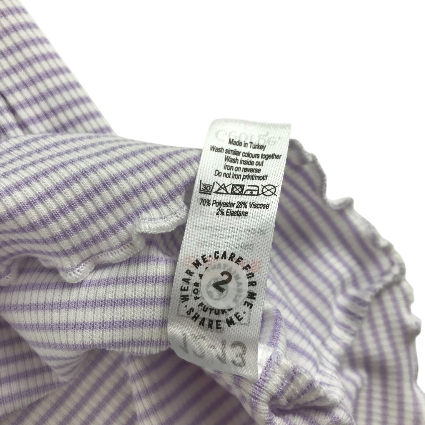 George t-shirt 12-13 years lilac stripy long sleeve