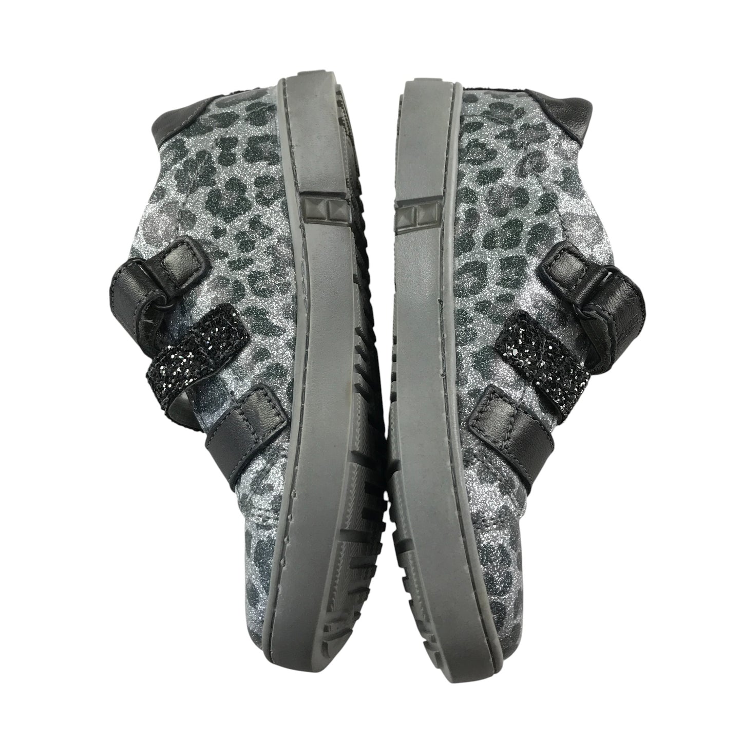 Primigi trainers shoe size 13 junior grey animal print with hoop and loop straps