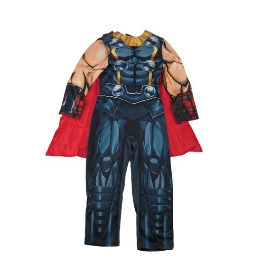 F&F Thor Costume Age 5-6 Blue Onesie and Cape Set