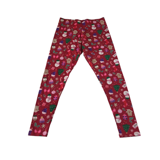 Next festive leggings 11-12 years red Christmas printed