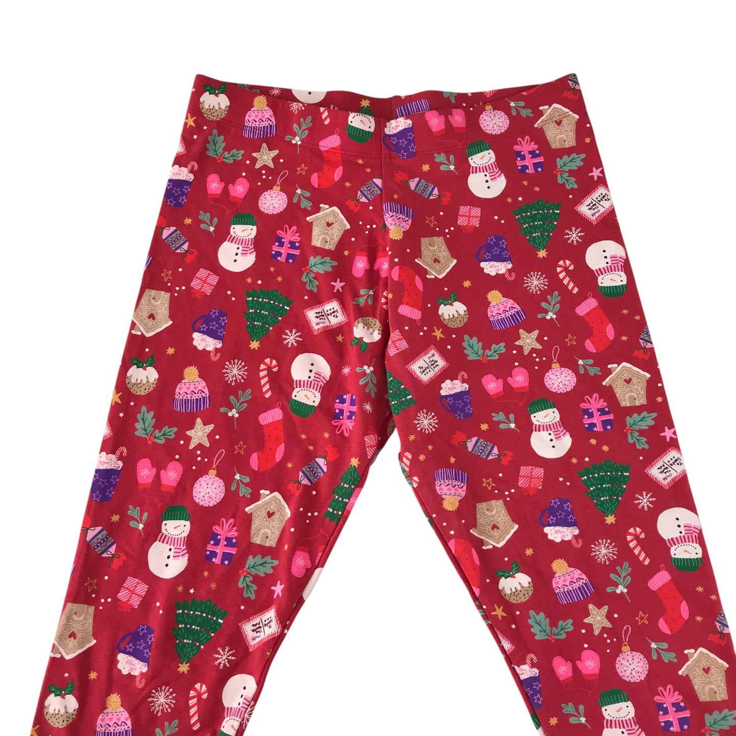 Next festive leggings 11-12 years red Christmas printed