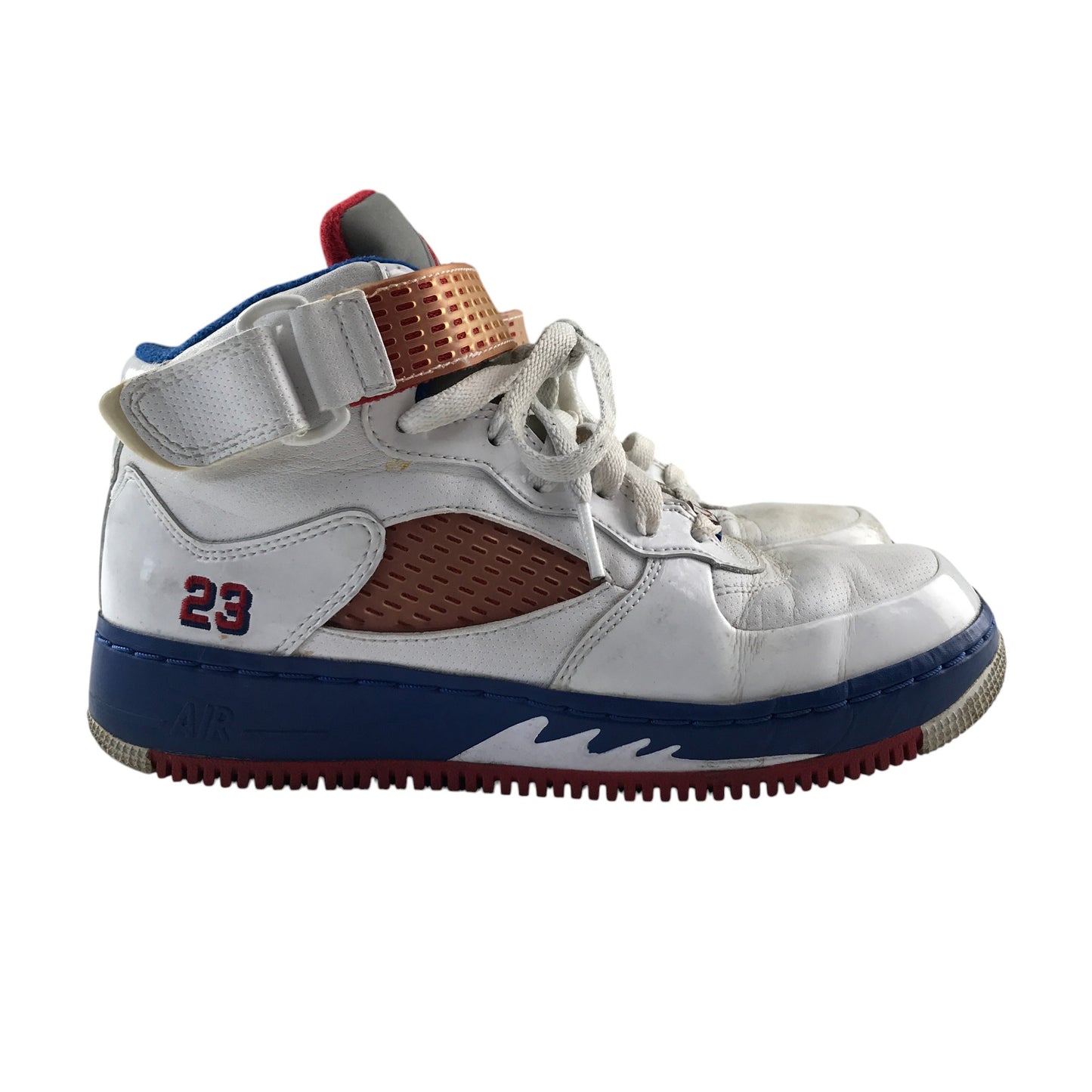 Jordan AF-1 trainers shoe size 4.5 white laces and hoop and loop strap