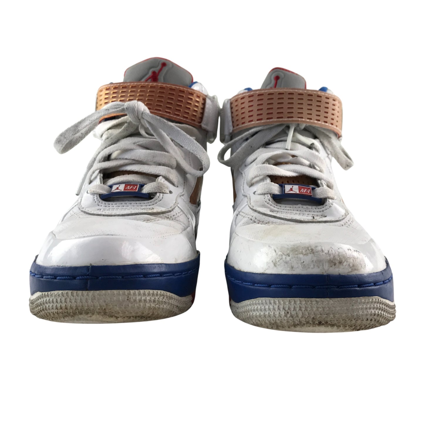 Jordan AF-1 trainers shoe size 4.5 white laces and hoop and loop strap