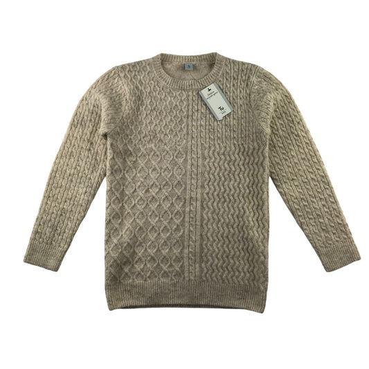 Tu jumper 9-10 years beige cream white knitted long sleeve pullover