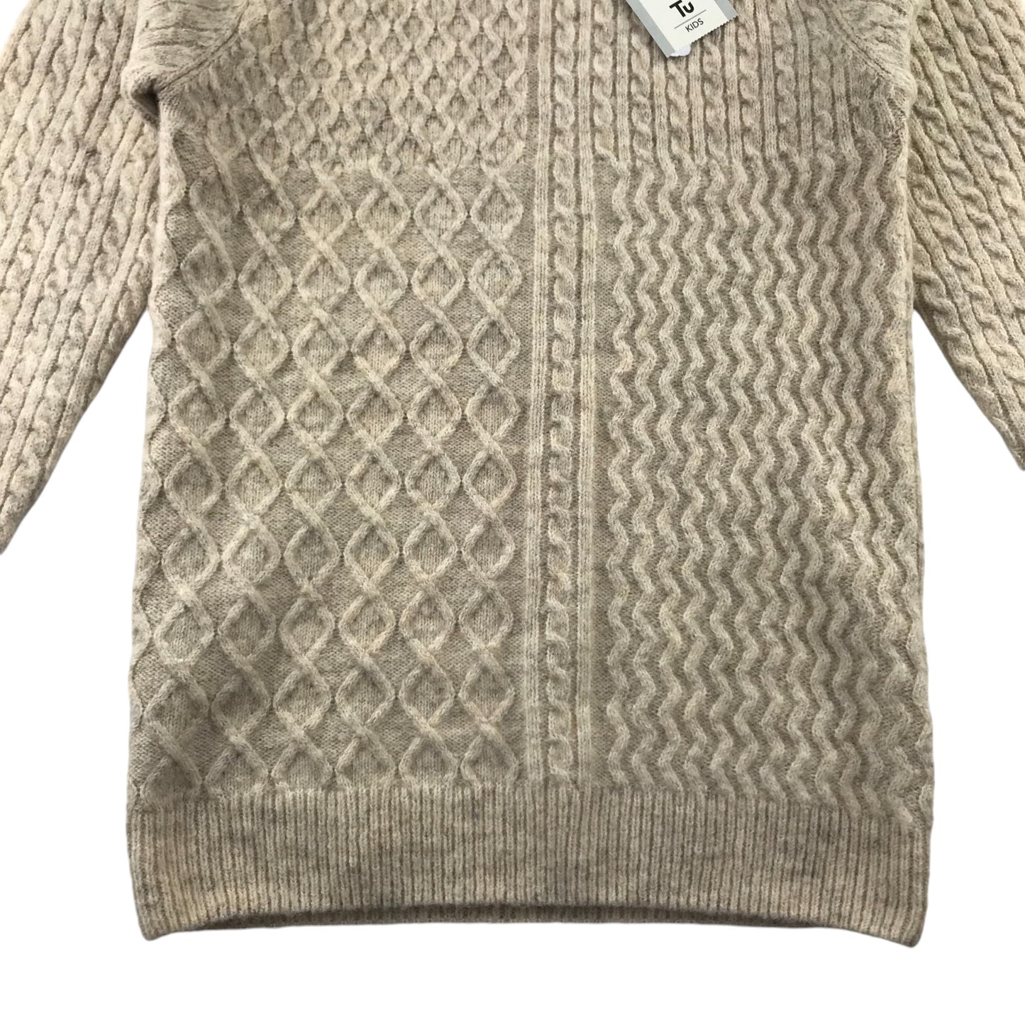 Tu jumper 9-10 years beige cream white knitted long sleeve pullover