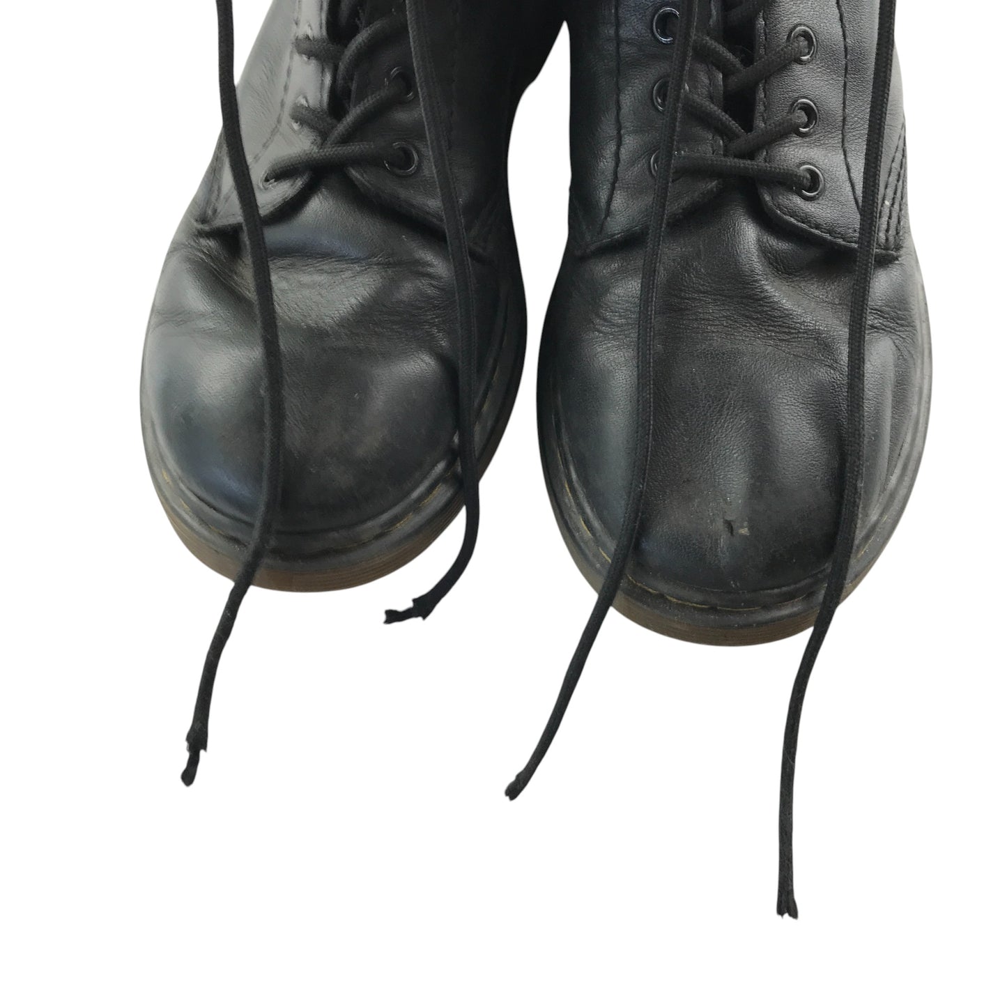 Dr. Martens combat boots shoe size 1 black leather high tops with laces