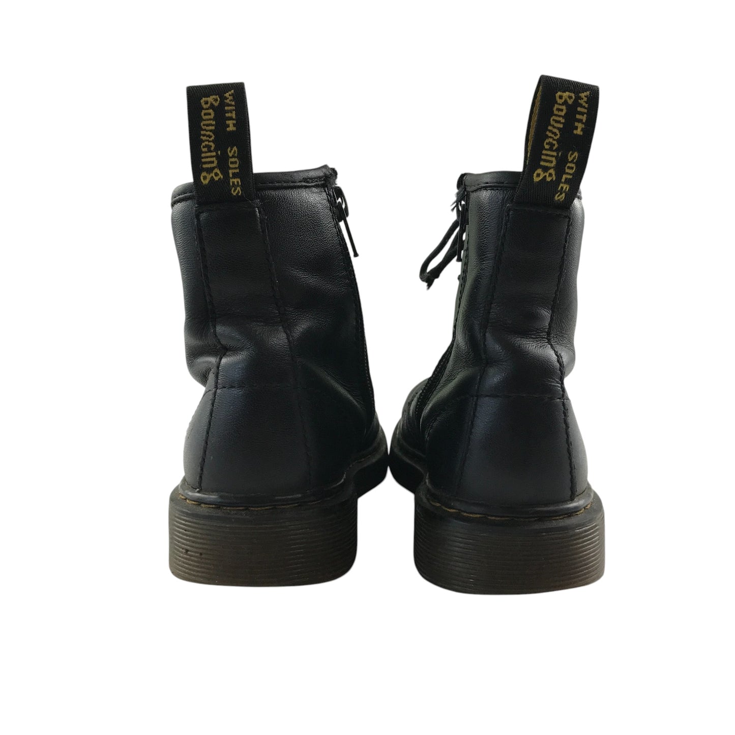 Dr. Martens combat boots shoe size 1 black leather high tops with laces