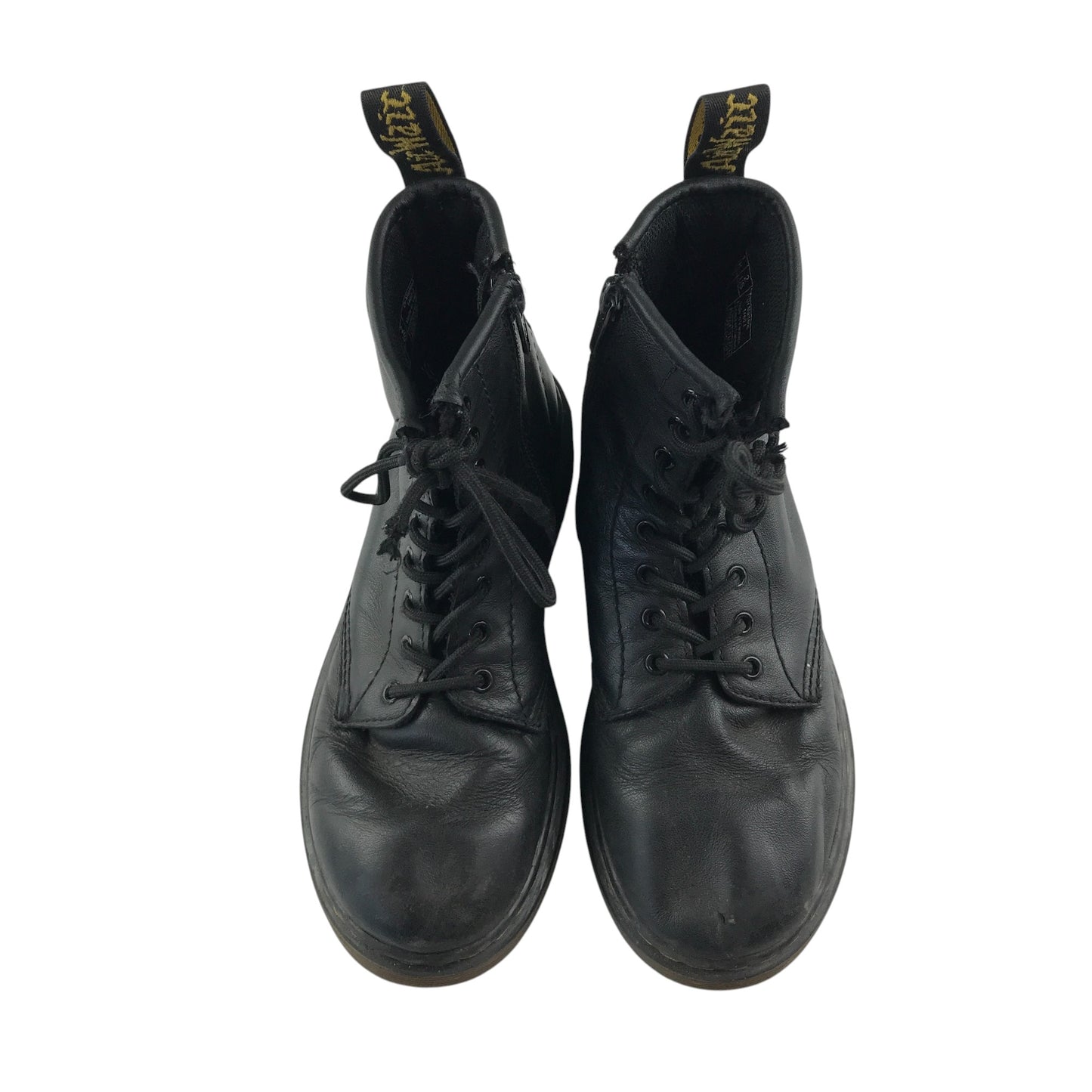 Dr. Martens combat boots shoe size 1 black leather high tops with laces
