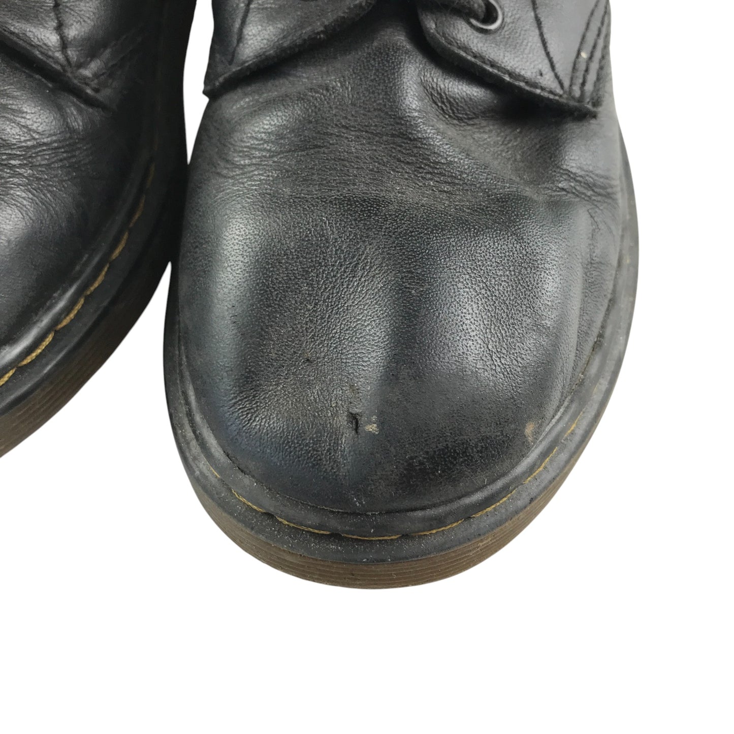 Dr. Martens combat boots shoe size 1 black leather high tops with laces