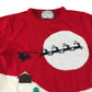 Primark festive jumper adult size L red and white Santa's sleigh