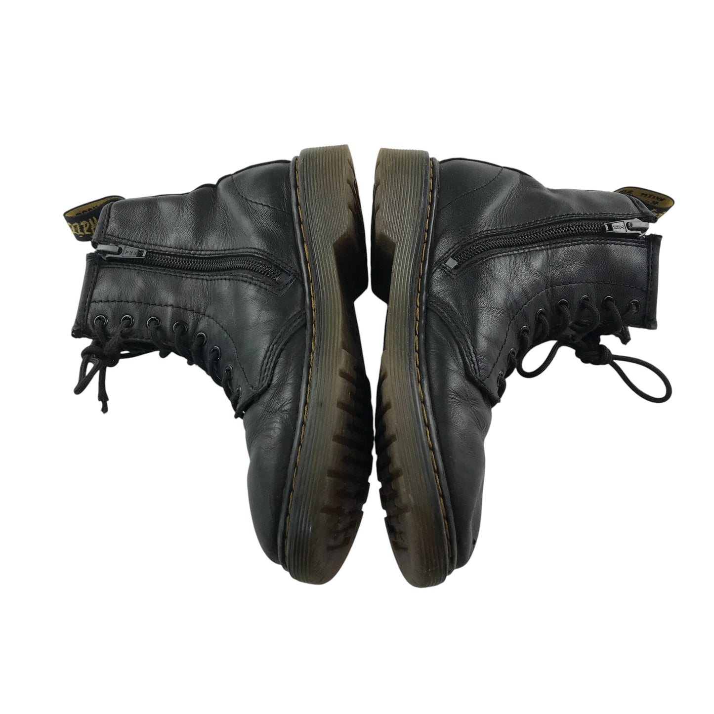 Dr. Martens combat boots shoe size 1 black leather high tops with laces