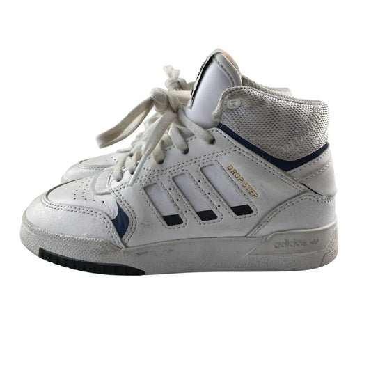 Adidas trainers shoe size 12 junior white high tops with laces and logos