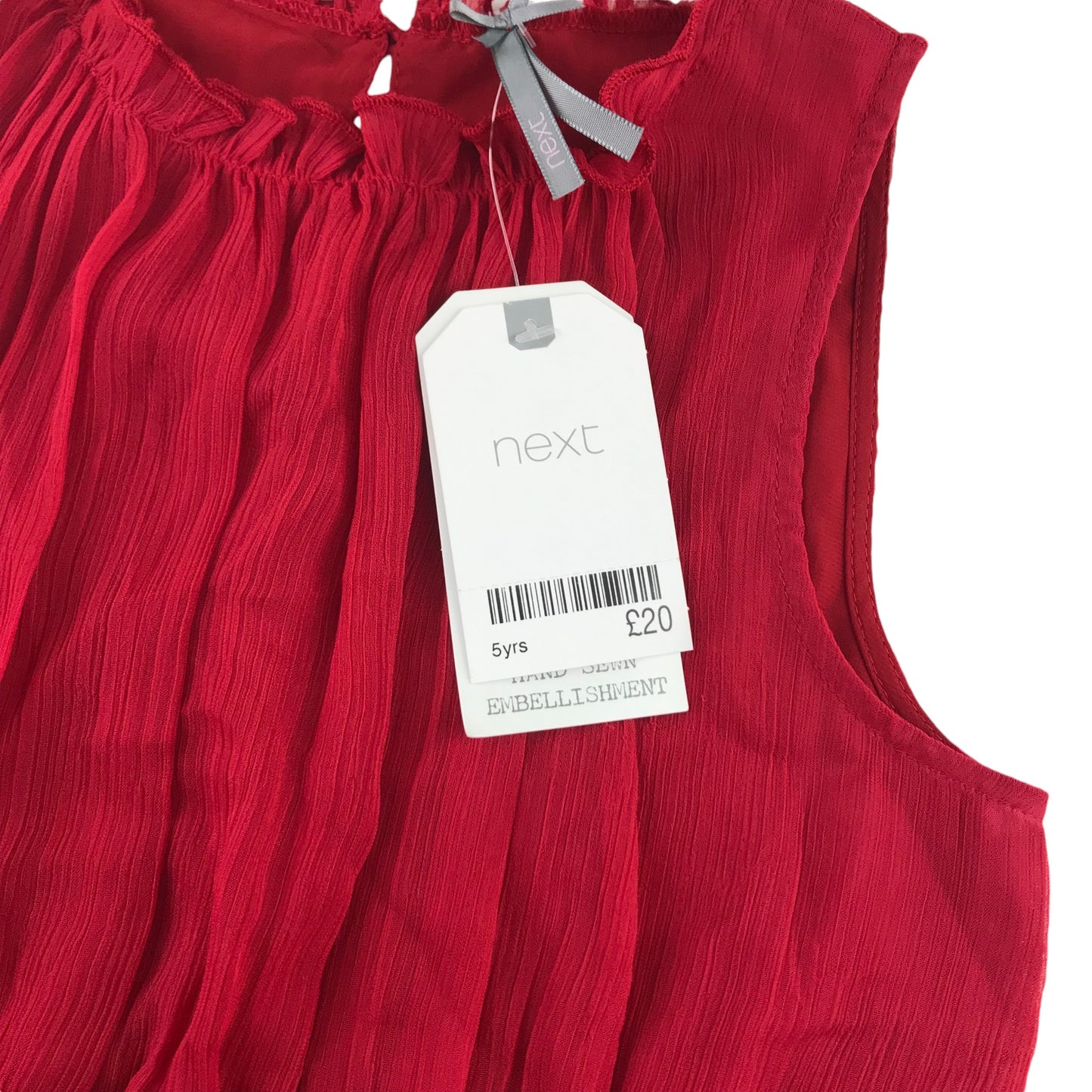 Next dress 4-5 years red chiffon layered sleeveless with sequin stars