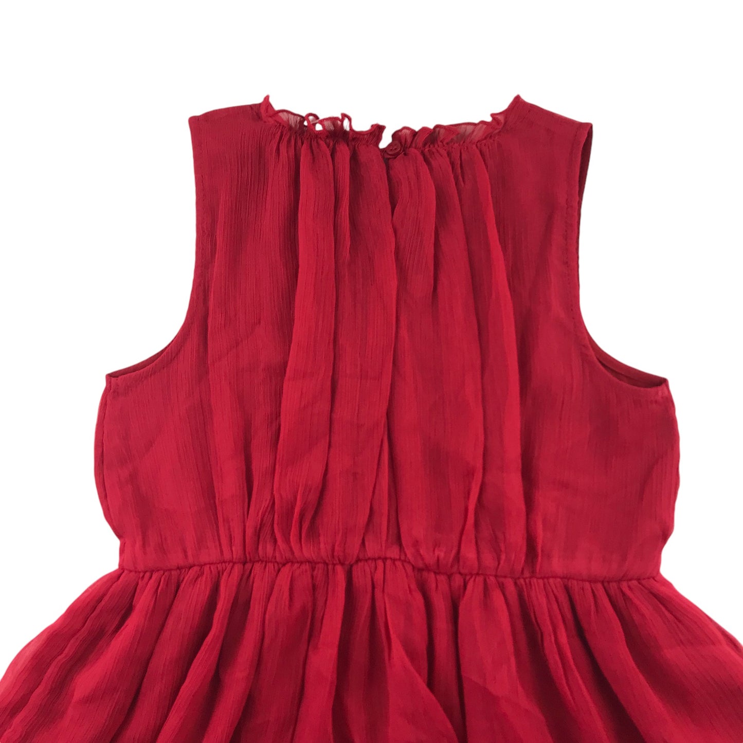 Next dress 4-5 years red chiffon layered sleeveless with sequin stars