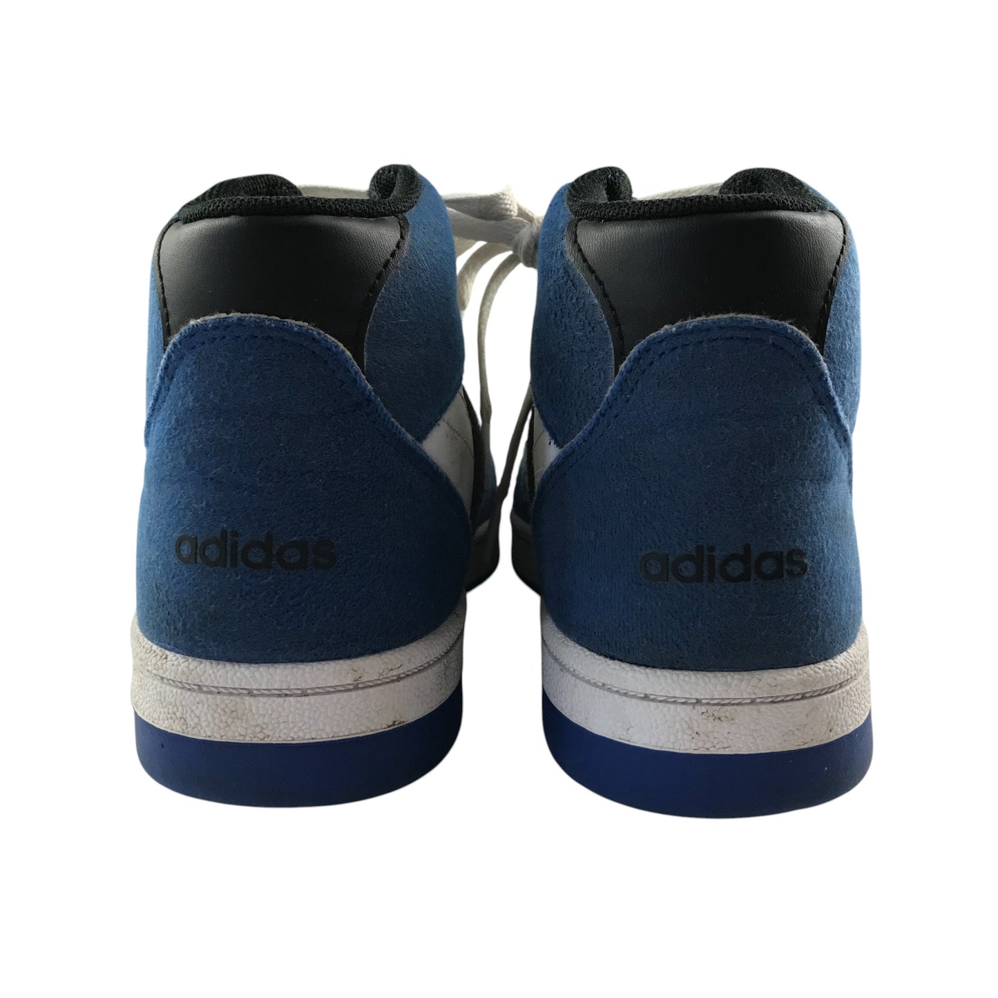 Adidas trainers shoe size 4 blue white and black colourway high tops