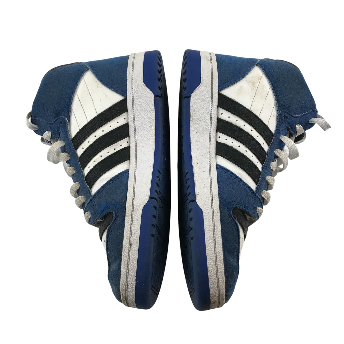 Adidas trainers shoe size 4 blue white and black colourway high tops