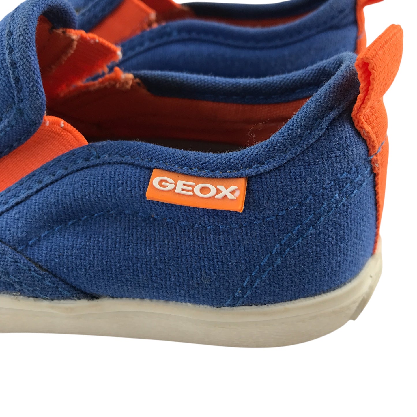 Geox trainers shoe size 8.5 blue canvas shoes with graphic design print