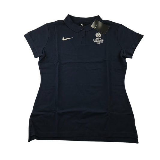 Nike sport polo shirt women size M navy blue Team Scotland Birmingham 2022