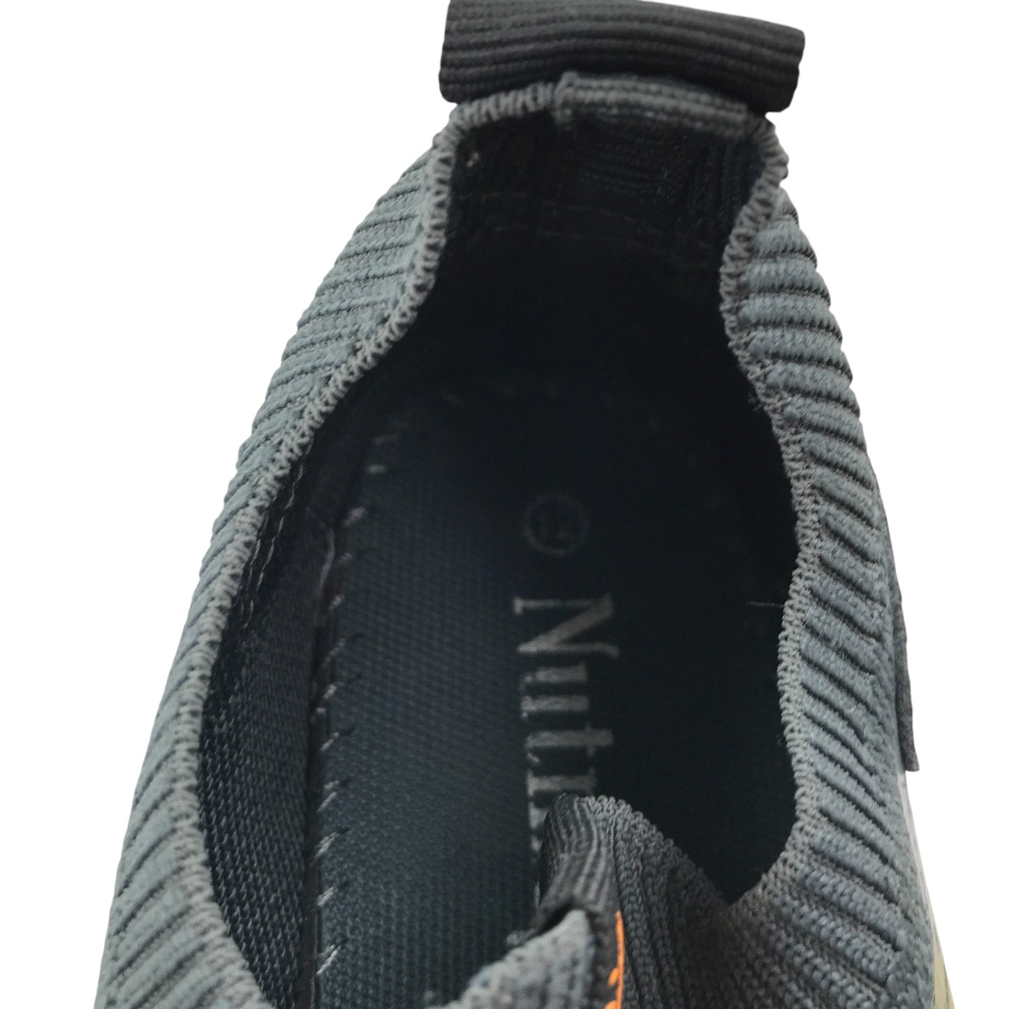 Nutmeg trainers shoe size 12 junior grey mesh upper slip-on