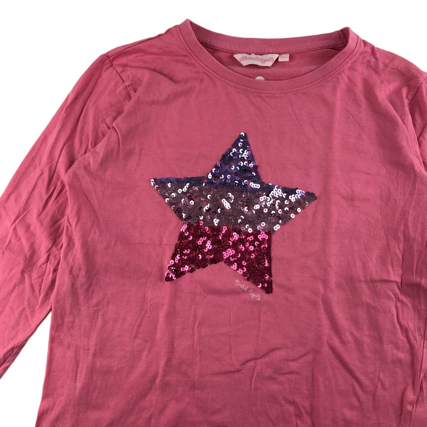 Board Angels T-Shirt Age 11 Pink Long Sleeve Sequin Star