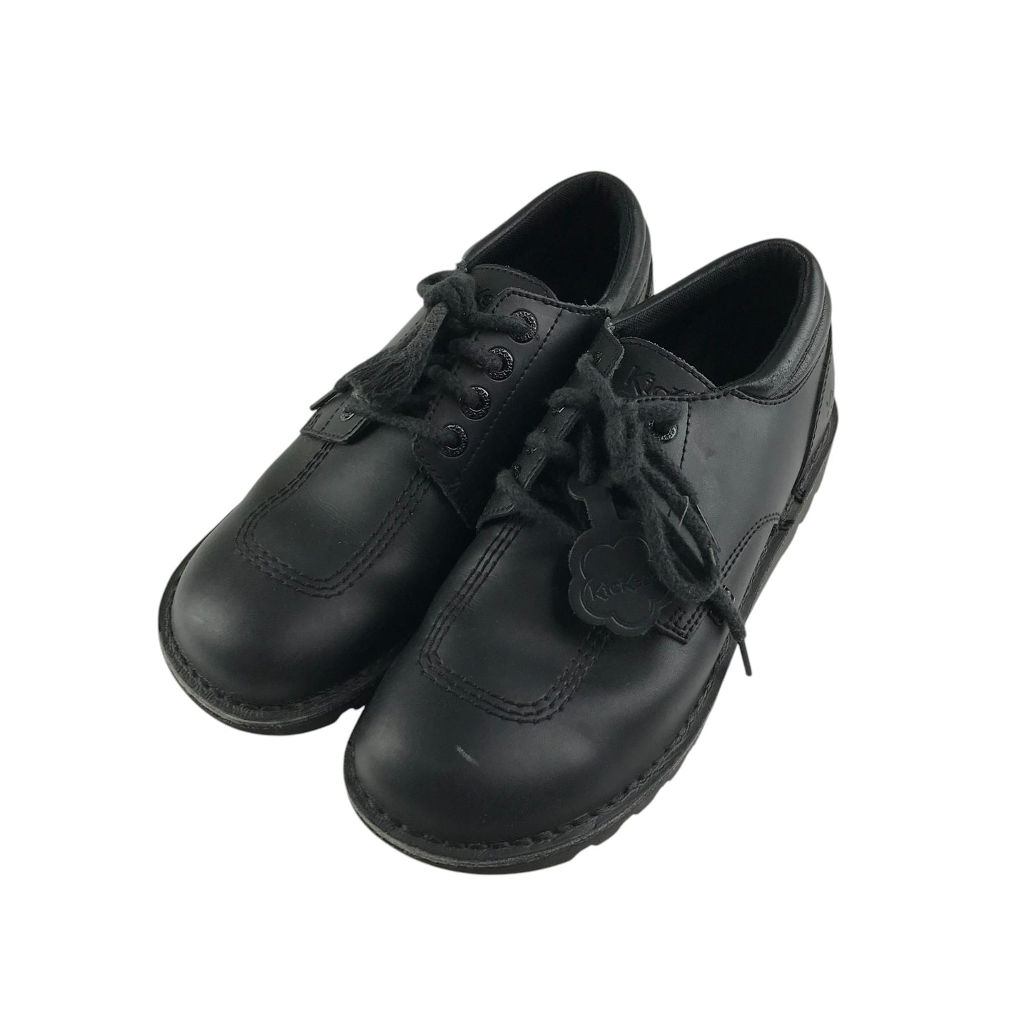 Kickers shoes shoe size 7.5 black leather with laces