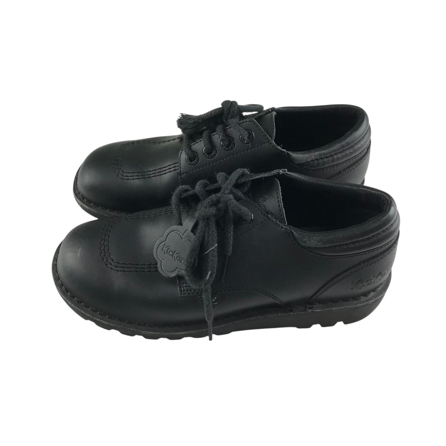 Kickers shoes shoe size 7.5 black leather with laces