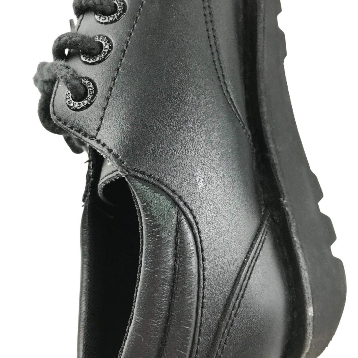 Kickers shoes shoe size 7.5 black leather with laces