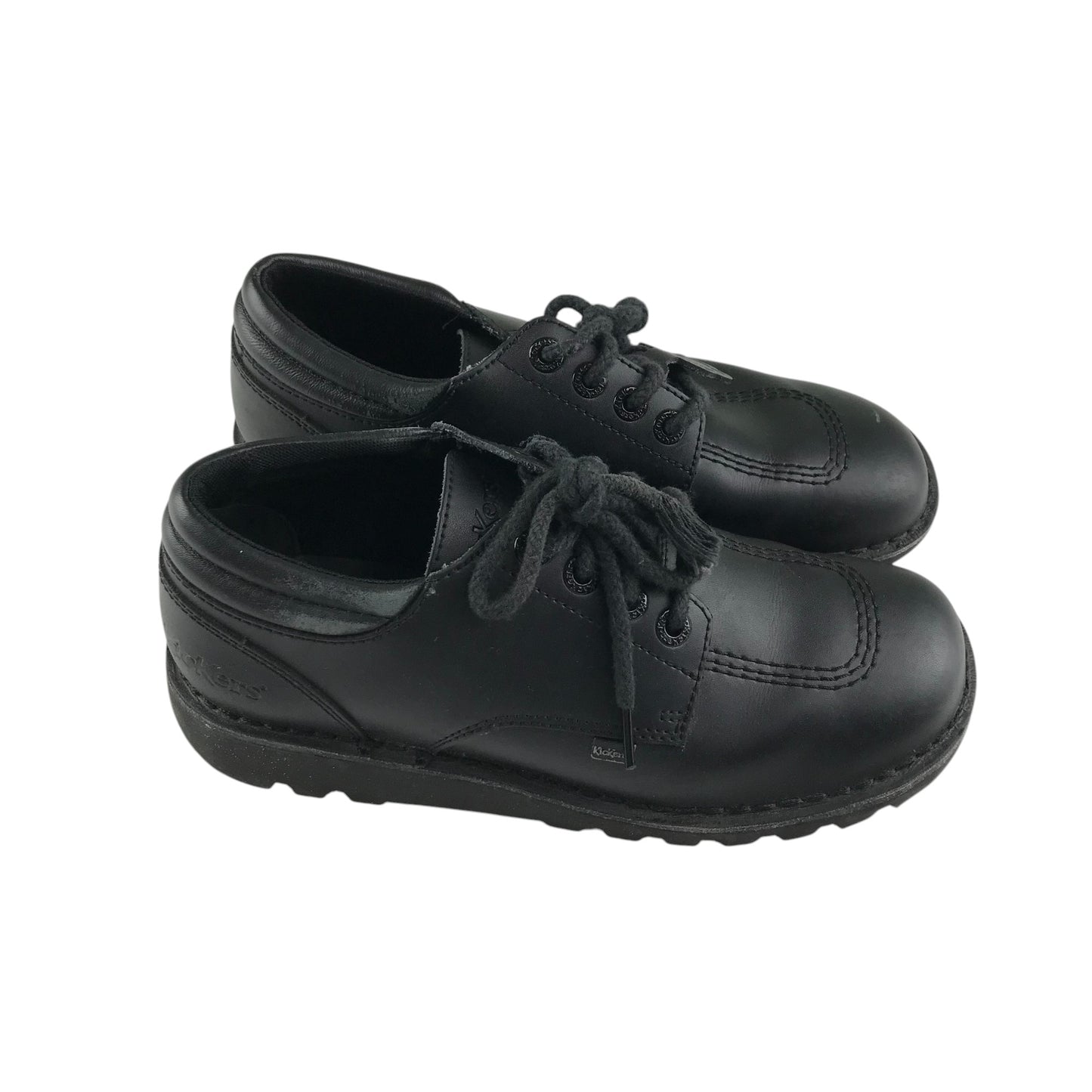 Kickers shoes shoe size 7.5 black leather with laces