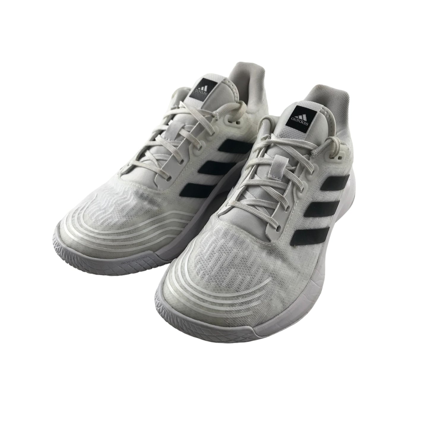 Adidas Bounce Trainers Shoe Size 5 White and Black with Laces