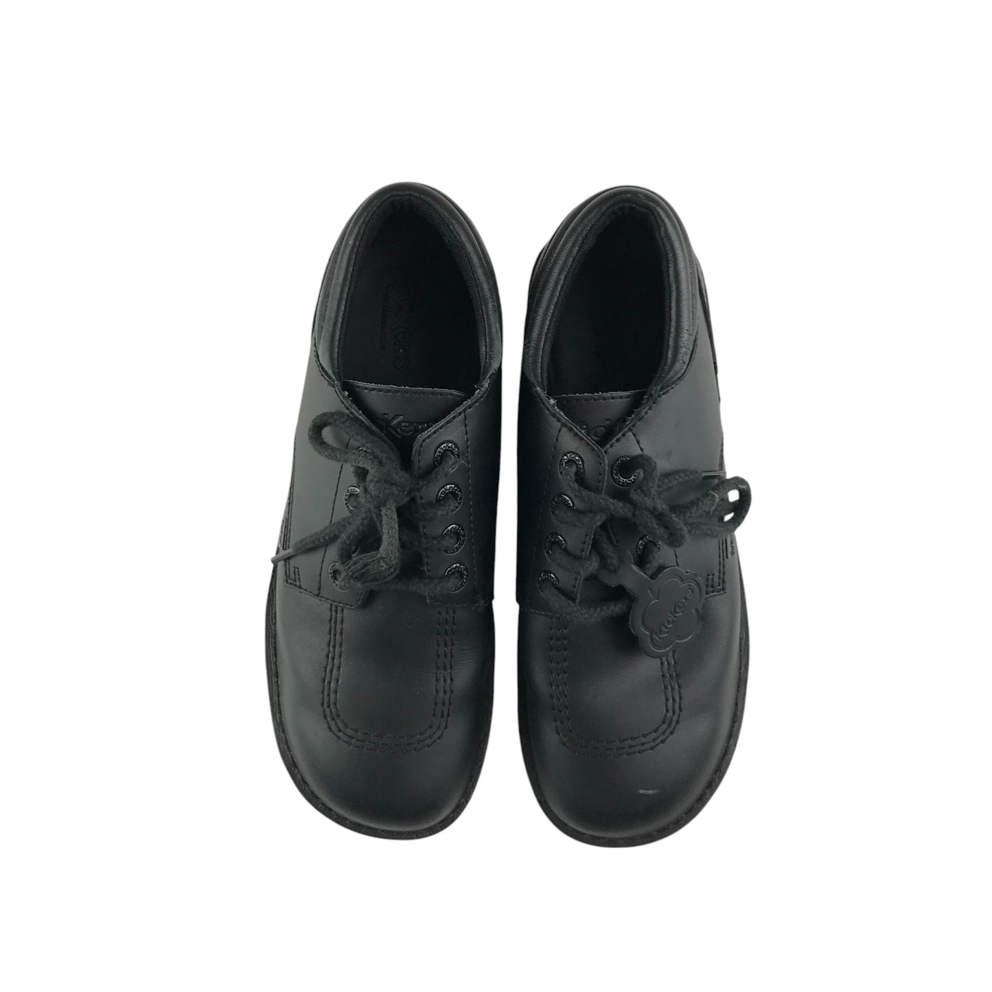 Kickers shoes shoe size 7.5 black leather with laces