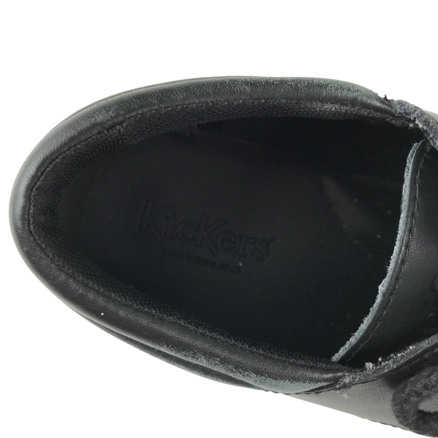 Kickers shoes shoe size 7.5 black leather with laces