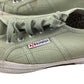 Superga trainers shoe size 5 green canvas shoe white outer sole