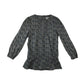 Vertbaudet blouse 8 years grey and navy graphic print design long sleeve Cotton