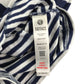Fatface playsuit 9-10 years navy and white stripy cotton