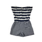 Fatface playsuit 9-10 years navy and white stripy cotton