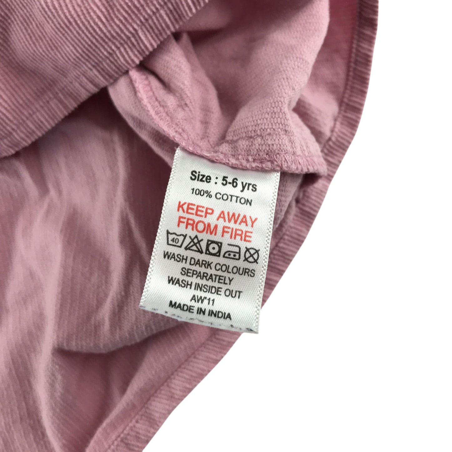 The Little White Company dress 5-6 years pink corduroy cotton