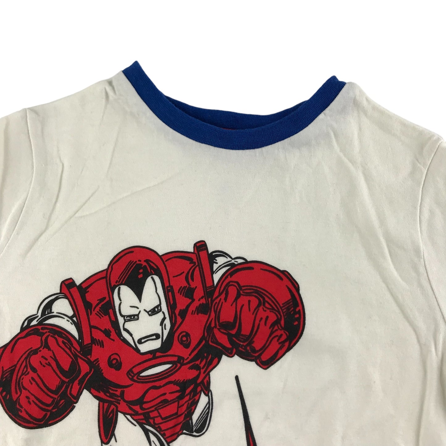 George T-Shirt Age 5 White Short Sleeve Ironman and Hulk Graphic