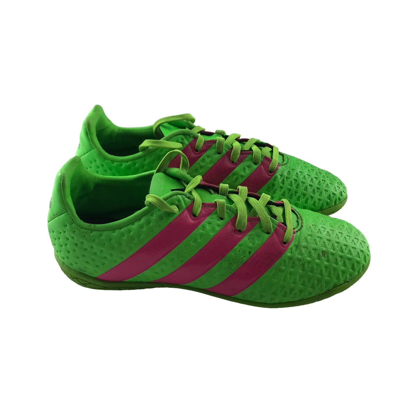 Adidas Football Boots Shoe Size 2 Neon Green Indoor Pink Adidas Logo