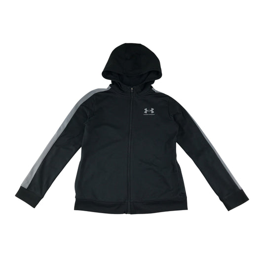 Under Armour hoodie 11-13 years black with grey arm strip detail