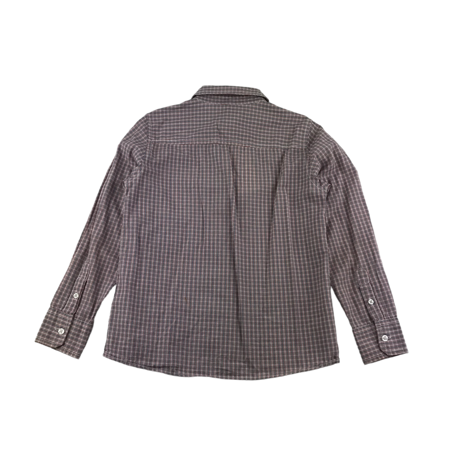 Benetton Shirt Age 8-9 Red Blue Check Cotton