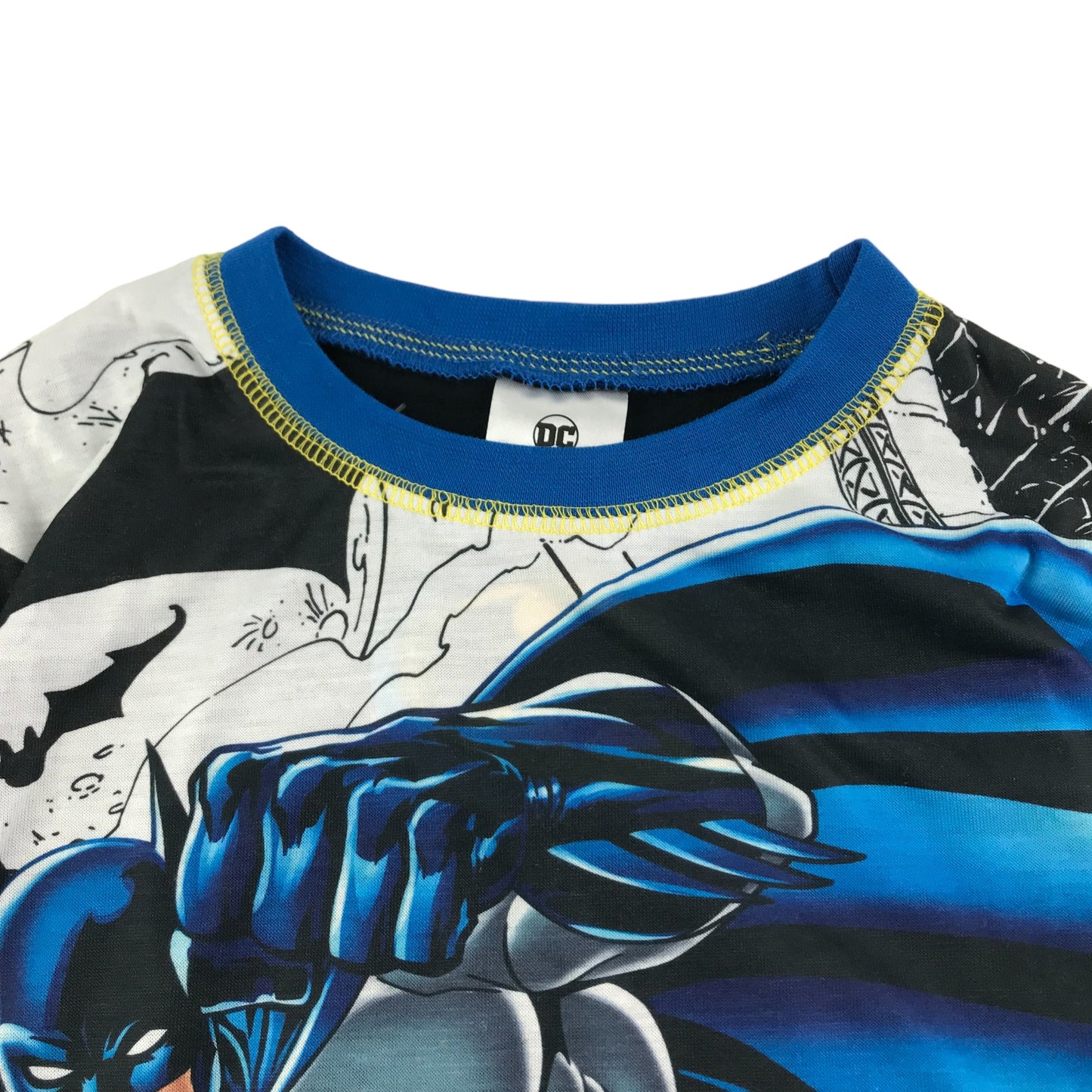 Batman T-Shirt Age 5 Blue Long Sleeve DC Gotham City Graphic
