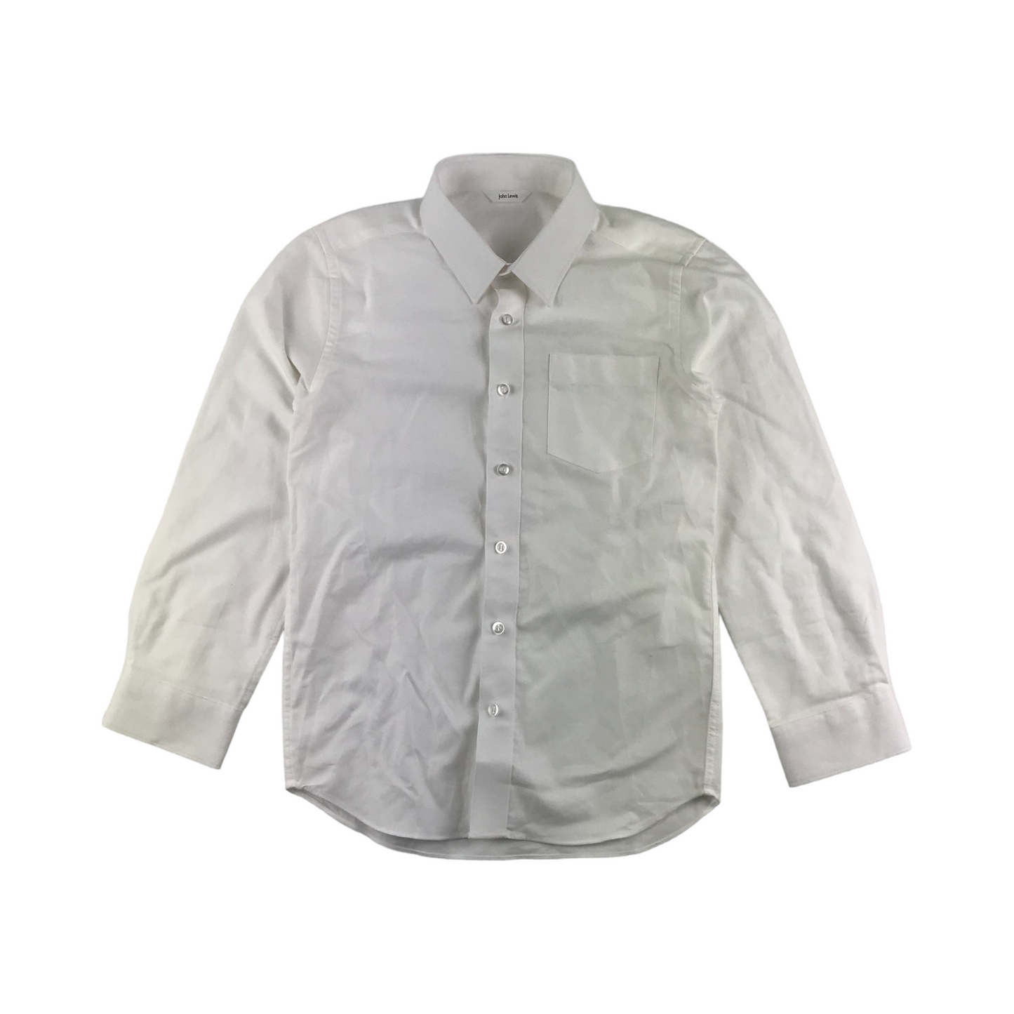 John Lewis Dress Shirt Age 8 White Organic Cotton