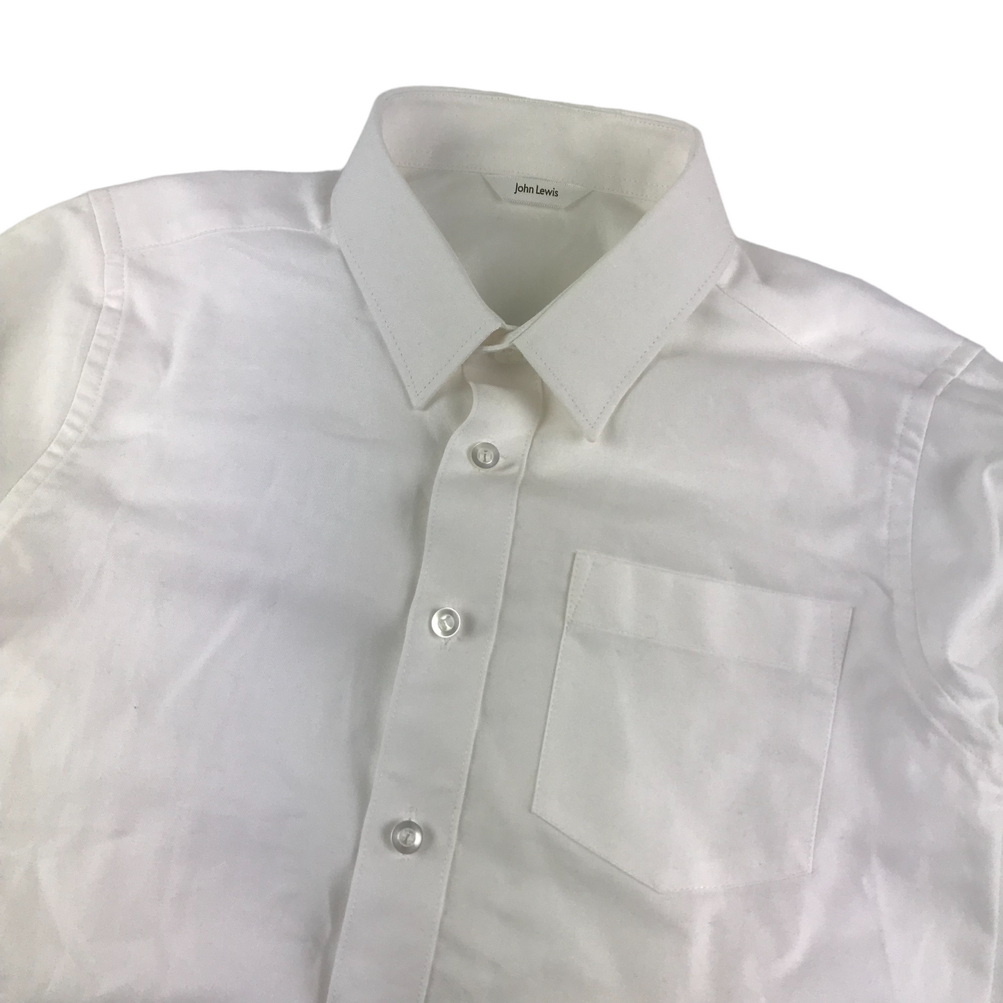 John Lewis Dress Shirt Age 8 White Organic Cotton