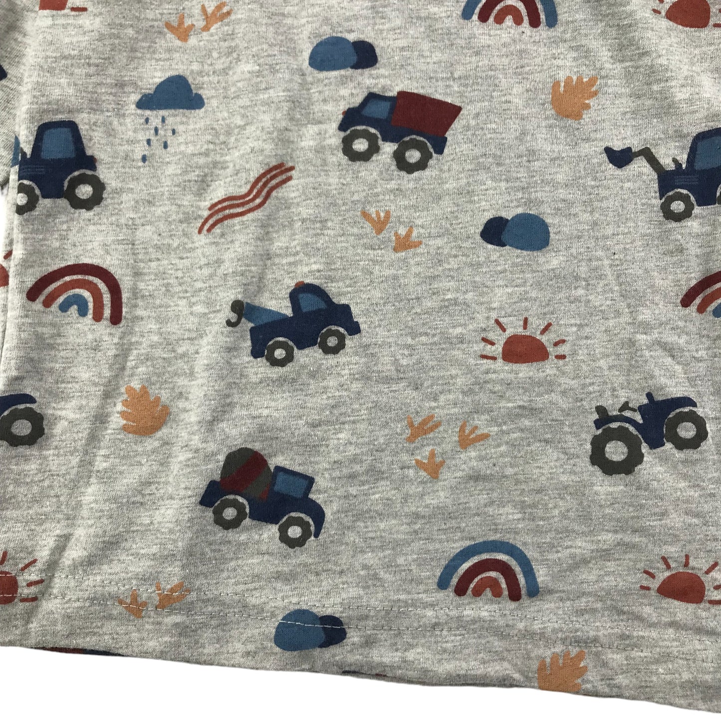 George Polo Shirt Age 5 Grey Long Sleeve Vehicle Print Graphic