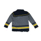 Jasper Conran polo shirt 5-6 years grey black with yellow detailing and logo cotton