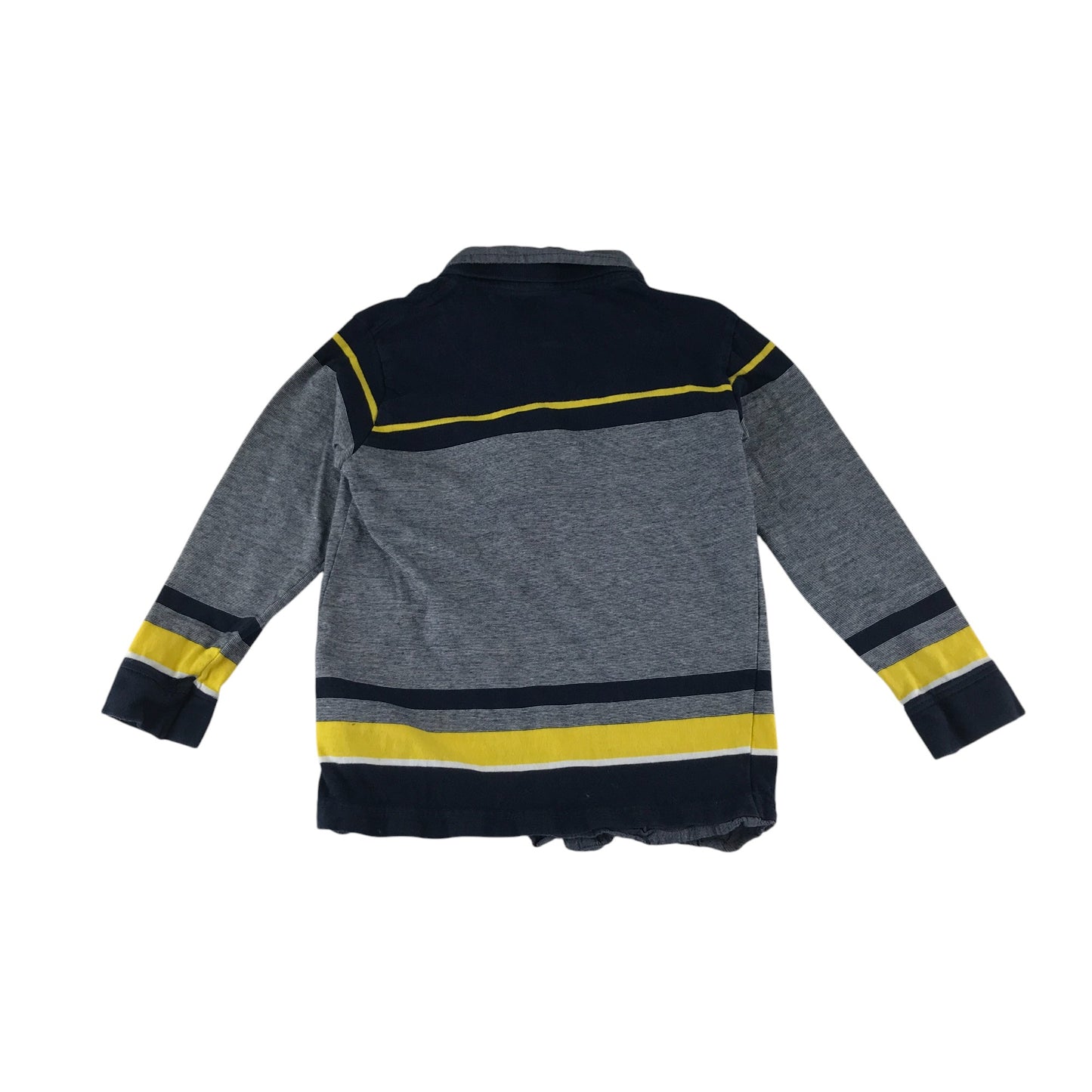 Jasper Conran polo shirt 5-6 years grey black with yellow detailing and logo cotton