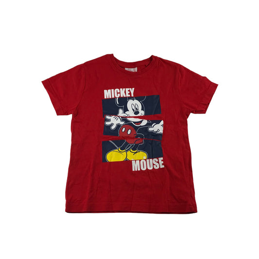 Primark T-Shirt Age 6 Red Short Sleeve Mickey Mouse Graphic
