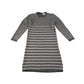The Little White Company dress 5-6 years grey stripy merino wool